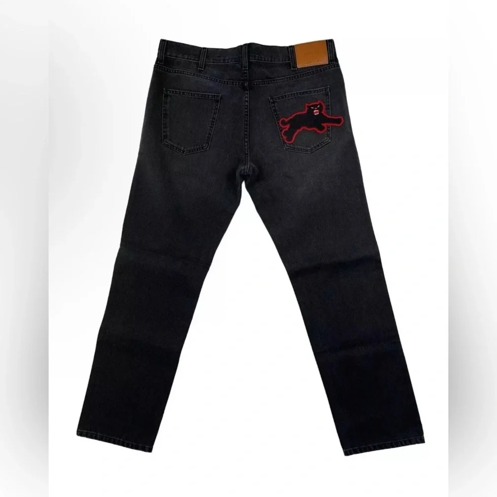 GUCCI Black Skinny Jeans Embroidered Panther- Men’s 33x31